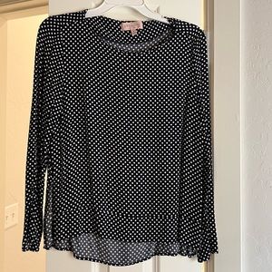 Polka dot long sleeved blouse